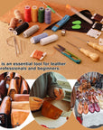 59 Pcs Leather Sewing Kit Leather Needles for Hand Sewing,Heavy Duty Sewing Upholstery Repair Kit Waxed Thread Large-Eye Stitching Needles for Carseat Backpack Carpet Boots Shoes Canvas Sofa