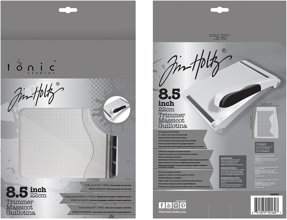 Paper Cutter Tool - Guillotine Paper Trimmer for Scrapbooking, Vinyl, and Craft Paper - 8.5 Inch Cutting Length with Ruler and Grid Lines