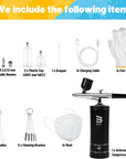 Cordless Airbrush Kit with Air Compressor, 48PSI Rechargeable Handheld Airbrush for Nails, Portable Nail Airbrush Machine for Tattoo, Nail Art, Makeup, Barber, Cake Decoration Etc.