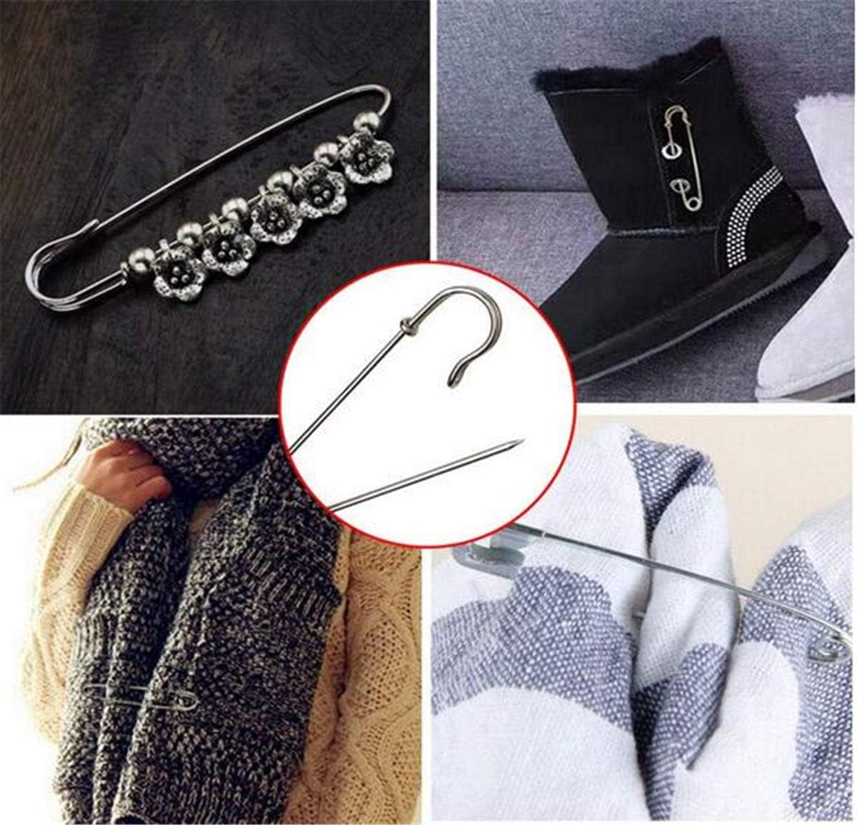 Pack of 30 Large Safety Pins, 2.76" Heavy Duty Blanket Pins Bulk Steel Spring Lock Pins Fasteners for Blankets Crafts Skirts Kilts Brooch Making