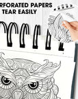 Animal Patterns Spiral Coloring Book Wirebound Hardcover Papers with Relaxing Animals Mandala Drawings Color Pages for Adults Women Seniors Mindfulness Relaxation Anxiety Relief