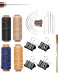 Bookbinding Kit - Bookbinding Supplies, Hand Book Binding Starter Tools Set with Real Bone Folder,Paper Awl, Large-Eye Needles, Glue Brush, Wax Thread for Handmade DIY Books