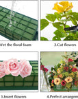 2 Pieces Floral Foam Cage,Flower Arrangements Supplies with Floral Foam,Rectangle Flower Holder Floral Foam Bricks for Fresh Flower Wedding Holiday Decorations