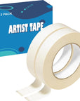 2 Pack White Artist Tape, Art Masking Artist Tape for Watercolor Painting Drafting Canvas Framing, Acid Free Low Tack Masking Tape 1 Inch Wide 360FT Long Total