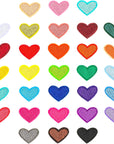 Heart Iron on Patches, 31Pcs Mini Heart Iron on Decal Colorful Heart Patch Ironable Patches Embroidered Sew on Heart Patches Appliques for Clothes Dress Hat Jeans DIY Backpack Shoes (31)