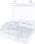 8-Grid Snack Box Container with Removable Dividers Plastic Organizer Box for Candies Snacks Electronics Jewelry Small Parts (7.3In X 4.9In)