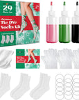 Christmas Tie Dye Socks Kit - Includes 3 DIY Crew White Socks, 3 Christmas Colors Tie Dye - Christmas Gift, Tie Dye Kits for Adults, Christmas Stocking Stuffers, Craft Toys Ages 6 7 8 9 10 11 12