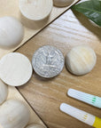 200 Pieces 1 Inch Wooden Split Balls Half round Wood Beads Unfinished Wooden Half Sphere for DIY Crafts