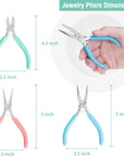 Jewelry Pliers Set, 3 Pack Jewelry Making Tool Kit Includes Mini Needle Nose Pliers/Chain Nose Pliers, round Nose Pliers and Wire Cutter for Jewelry Repair, DIY Crafts, Jewelry Making Supplies