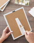 50-Pack Self-Stick 7 in Cardboard Easel Backs, Picture Frame and Art Easel Stand Bulk Pack for Photographs, Artwork, Posters, Signs, and Craft Projects (White)