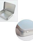 12Pcs Metal Rectangular Empty Hinged Tins Box Containers 4.5X3.3X0.9 In, Mini Portable Box Small Storage Kit Home Organizer Holders for First Aid Kit, Survival Kits, Storage, Herbs Pills Crafts