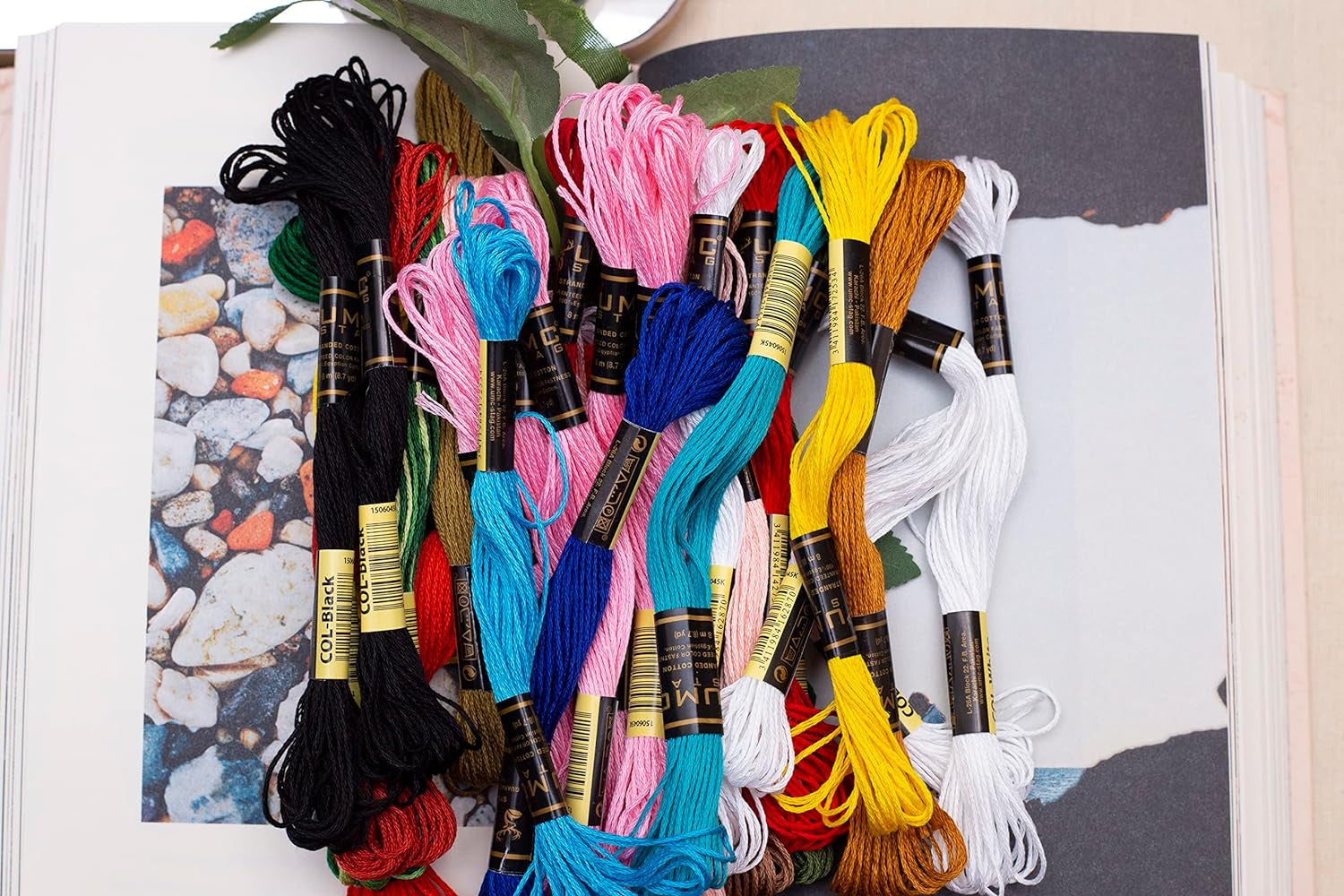 Pack of 12 Premium Embroidery Thread | 100% Egyptian Cotton Premium Skeins | Cross Stitch Embroidery Floss | Oeko TEX Certified Stranded Cotton | (Medium Brown 358)