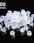 100 Pieces Clear Earring Backs Hamburger Shaped Earring Safety Backs Secure Locking Earring Backs Silicone Earring Backs Stopper for Jewelry Accessories Supplies, 2 Sizes