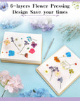 Flower Press Kit, 6 Layers 6.3 X 8.3 Inches Plant Press Kit, Flower Preservation Kit Including Instructions, DIY Dried Flowers Crafts Flower Pressing Kit for Adults Kids