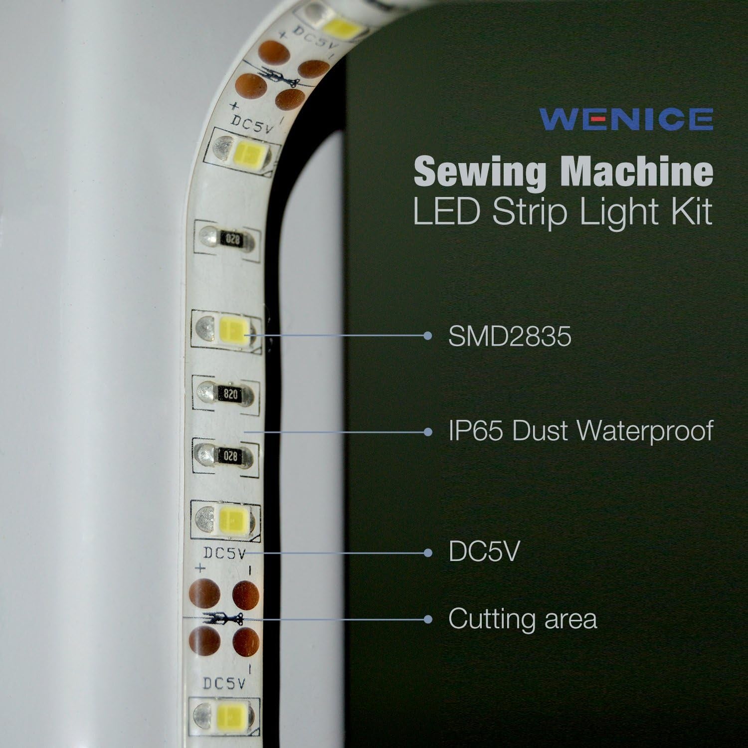 Sewing Machine Lights LED Strip 36LEDS, Machine Working LED Lights Attachable LED Sewing Light Strip Kit 2 Sets