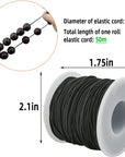 2 Rolls 1 Mm Elastic Beading Cord for Bracelet Stretchy Elastic String for Jewelry Making Sewing Necklace 100 Meters Elastic Bracelets Cord Crafts Beading Thread DIY Crafting Cord (Black + White)