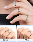 Ring Size Adjuster for Loose Rings- 110 Pcs Ring Size Adjusters Set Includes 8 Plug-In Invisible Ring Adjuster, 8 Spiral Silicone Tightener, EVA Invisible Sticker,Ring Size Measuring Tool