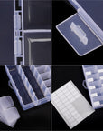 4 Pack 36 Grids Clear Plastic Organizer Box Storage Container with Adjustable Divider, Tackle Box Organizer Bead Organizer Art Crafts Jewelry with 400 Label Stickers
