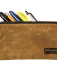 Waxed Canvas Pencil Case/Pencil Bag/Pencil Pouch, Rugged and Durable, Water Resistant, 8.5" X 4" (Set of 4)