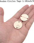 100 Pieces Wooden Circles Tags 1.2 Inch with Holes and 100 Pieces 10 Mm Rings