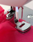 | Gathering Presser Foot for Low-Shank Sewing Machines, Simutaneously Trims & Hems Edges, Zig-Zag and Over-Edge Stitches - Sewing Made Easy