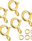 925 Sterling Silver Necklace Clasps - 5Mm Spring Clasps for Jewelry Making, Sterling Silver 4Mm Jump Rings, Jewelry Clasps and Closures, Suitable for Jewelry Making Necklace (Sterling Silver)