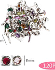 120Pcs Mini Brad Pearl Head Split Pins round Paper Craft Fasteners Iron Brads for Paper Craft DIY Stamping Scrapbooking