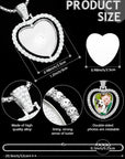 24 Pcs Sublimation Rhinestone Trays Pendant Set, Including 6 Double Sided Blank Rhinestone Bezel Trays, 6 Pcs Thick Chains with 12 Sublimation Discs for Making