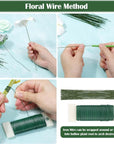 Floral Tape and Floral Wire, Floral Arrangement Kit with Green Floral Tape and Floral Wire, Boutonniere Flower Pin, Wire Cutter for Wreath Making Supplies
