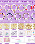 Clay Beads Bracelet Making Kit, 40 Colors Polymer Clay Beads for Jewelry Making, 5300 Pcs Heishi Beads Friendship Bracelet Kit with Alphabet Letter Beads Charms