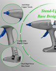 Full Size Hot Glue Gun, 120W&80W Glue Guns Dual Temp Large Industry Glue Gun, Corded Detachable Cord Use Stand-Up Base Anti-Drip Hot Melt Glue Gun with 12 Glue Sticks for Art DIY Craft Repair