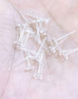 3Mm Invisible Plastic Earrings Blank Pins Stud Tiny Head Findings DIY Supplies (200 Pieces/100 Pairs)