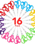 Scissors,  6" Multipurpose Scissors Bulk 16-Pack, Right/Left Handed Comfort-Grip Handles Ultra Sharp Blade Shears Sturdy Sharp Scissors for Office Home School Sewing Fabric Craft Supplies
