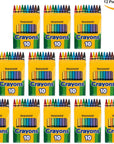 12 Pack Bulk Crayons | Washable Beeswax Bright Color Crayons Bulk Individual Packs, 10 per Box, 12 Boxes Bundle Art Set Crayons for Kids, Classrooms, Restaurants