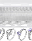 22 Pack Ring Sizer Adjuster for Loose Rings, 4 Sizes Silicone Ring Guards Invisible Ring Adjuster Spiral Ring Spacers Fitter with Polishing Cloth, Transparent Ring Resizer Tightener for Women and Men