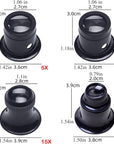Jewelers Loupe Portable Monocular Magnifier Experimental Tools Magnifying Glass Jewelry Tools for Eye Magnifier Lens Repair Kit(5X 10X 15X 20X 4Pcs)