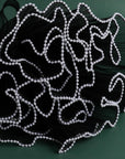 Black Flower Wrapping Paper Kit - 4.37 Yards Pearl Lace Mesh for Bouquets, Wave Tulle with Ribbons and 3D Butterflies - Floral Wrap Florist Supplies (Black)