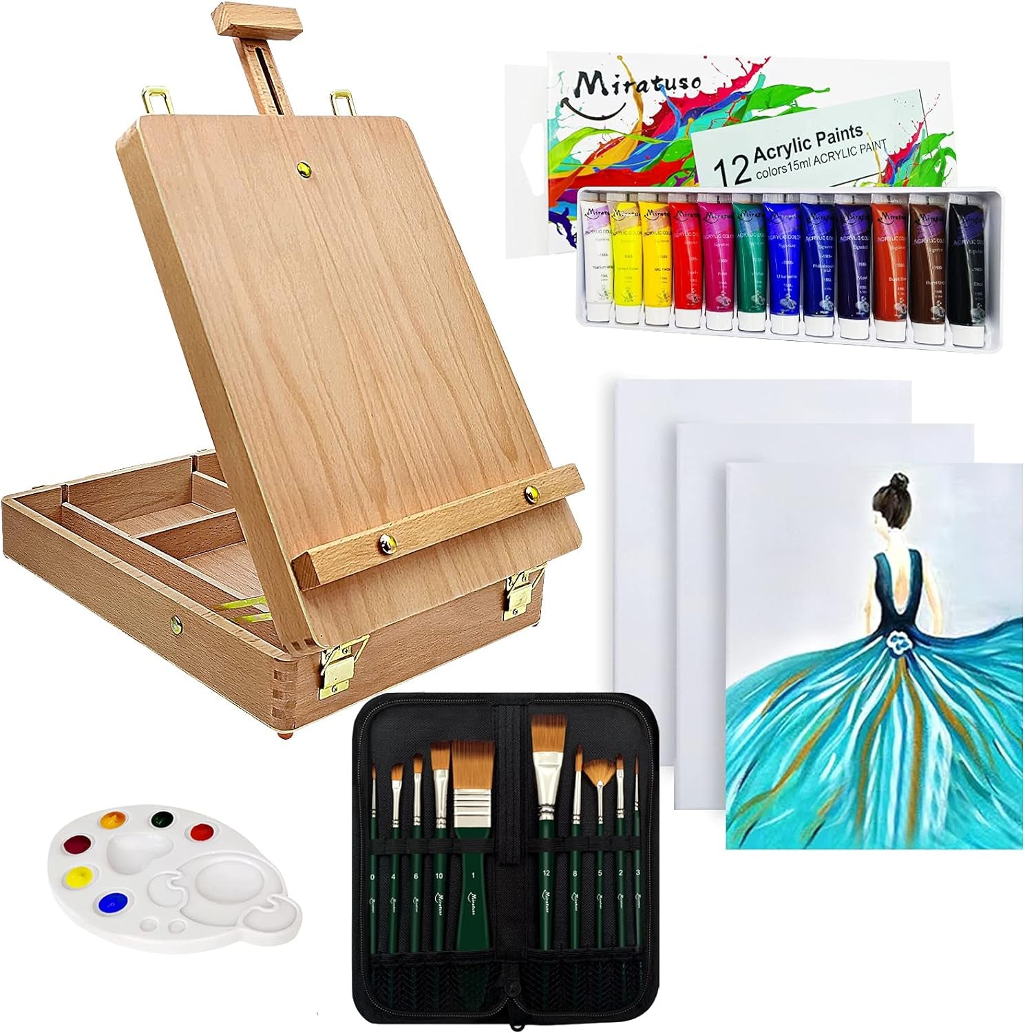 Premium Sketchbox Desktop Art Easel, Tabletop, Wooden for Painting, Student, Artist, Beginner