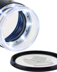 10X Illuminated Jewelers Loupe Magnifier with Interchangeable Reticle Scale, LED Light, 25Mm Field of View, for Jewelry,Gems, Coins, Hobby Tool (1 Glass Scale Chart)