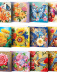 12 Packs Flower Butterfly Diamond Painting Greeting Card Kit Bird Diamond Art Greeting Cards Special Shaped Diamond Painting Greeting Card Arts Crafts for Birthday Thanksgiving Day