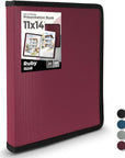 11X17 Art Portfolio Binder with Mounting Paper - (Ruby) Large Portfolio Folder for Artwork Displays 48 Pages, 11 X 17 Presentation Folder with Plastic Sleeves, Portfolio Binder Organizer