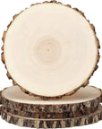 4 Pack 8-9 Inches Natural round Wood Slices Unfinished Craft Wood Kit Circles Large Wood Slices for DIY Crafts, Weddings Centerpieces Decor, Wood Ornament Disc