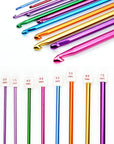 23 Pieces Tunisian Crochet Hooks Kit Including 12Pcs 3-10 Mm Bamboo Knitting Needle with Bead Carbonized Bamboo Needle + 11Pcs 2-8 Mm Multi Color Tunisian Afghan Aluminum Crochet Hooks