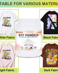 DTF Powder 750G/26.46Oz White Digital Transfer Hot Melt Adhesive, DTF Transfer Powder for Sublimation, DTF Hot Melt Adhesive Powder for All DTF and DTG Printers on All Fabric