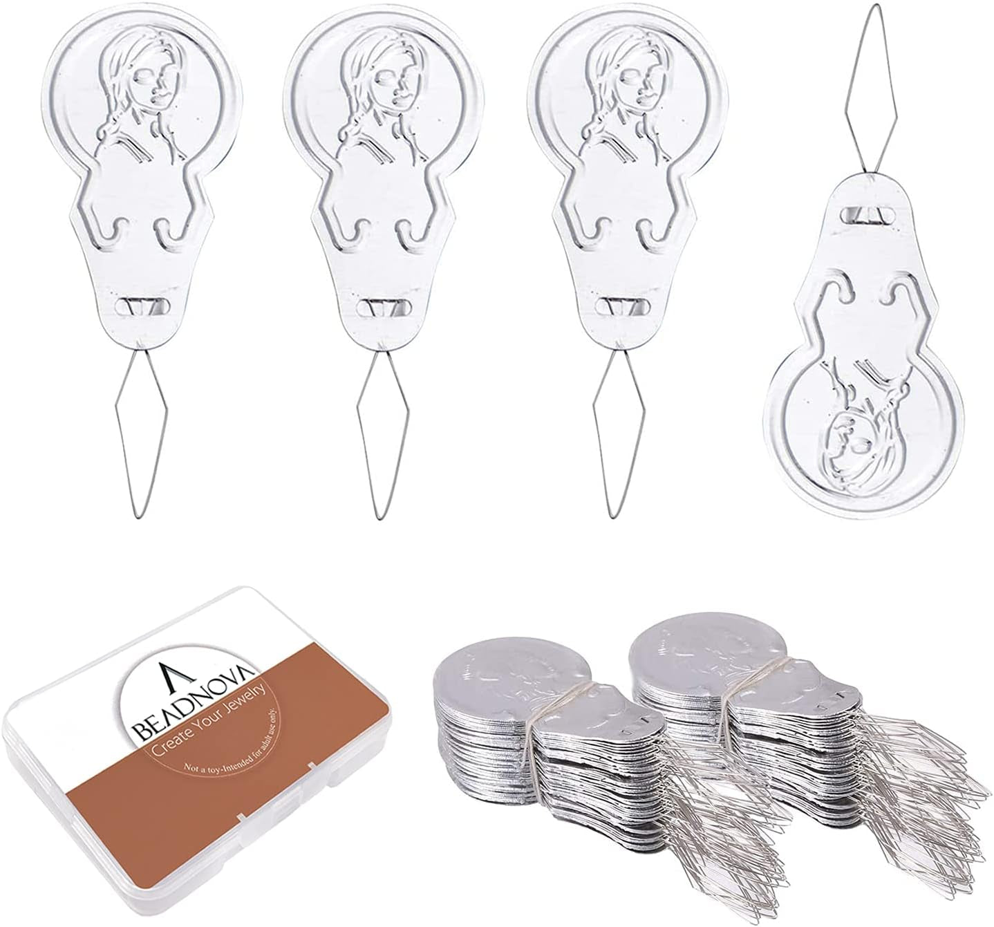 Needle Threaders 100Pcs Aluminum Sewing Needle Threader Tool Flower Head Needle Threaders for Sewing Small Eye Needles Embroidery Craft Knitting Quilting (100Pcs)