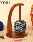 Yarn Holder for Crocheting, Magnetic Wooden Rotating Yarn Stand, Wood Yarn Holder for Knitting and Crocheting , Crochet Gift for Knitting Lovers. (Brown)