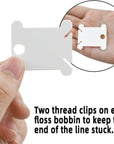 120 Pieces Plastic Floss Bobbins for Cross Stitch Embroidery Cotton Thread Embroidery Floss Cross Stitch Threads Craft DIY Sewing Storage Winding Thread Organizer Holder Embroidery DIY Cards (White)