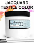 Jacquard Products White Textile Color Fabric Paint 8-Ounces - Bundled Brush Set