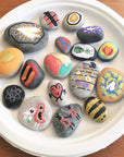 30 Rocks for Painting, 1.2-3.5 Inches Painting Rocks Bulk, Smooth River Rocks for Painting, Craft Rocks for Painting, Kindness Rocks, Outdoor Garden Rock Art, Kids Crafts Painting Rock