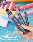 Acrylic Paint Marker Pens, 5 Different Point: Extra Jumbo Felt(15Mm),Jumbo Felt(10Mm), Medium Bullet(2-3Mm), Fine(1Mm), Extra Fine(0.7Mm) (5 Black)
